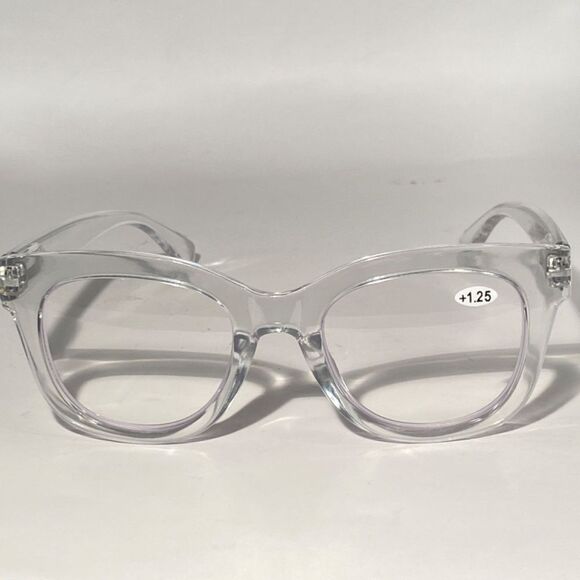 1324  Mona Reading Glasses 1.25 Readers Clear Frames NWT - Picture 3 of 9